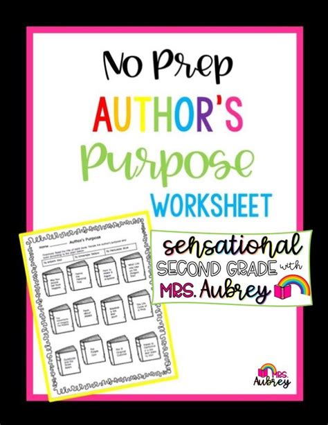 Authors Purpose Third Grade Worksheet