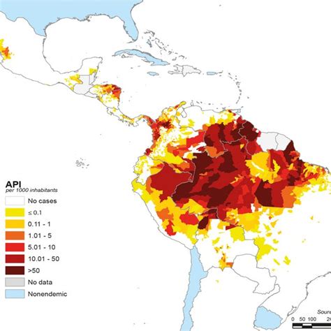 Distribution Of Malaria In The American Continent According To The