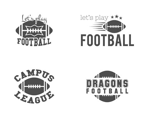 Premium Vector American Football Logos Set Stock Vector Emblems