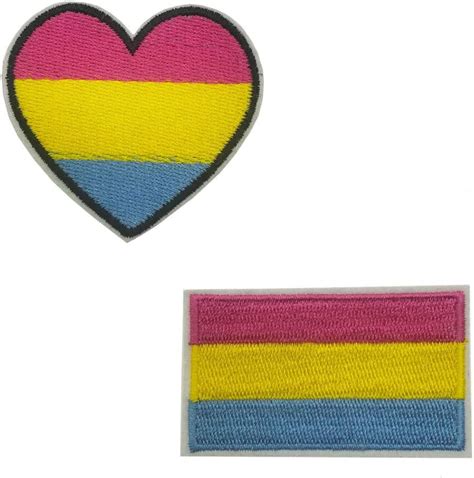 Pansexual Pan Pride Flag Patches Heart Badge Embroidery Iron On Transfer Lgbtq Flag