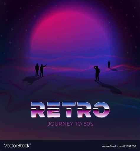 Poster Template In 80s Retro Futurism Style Vector Image