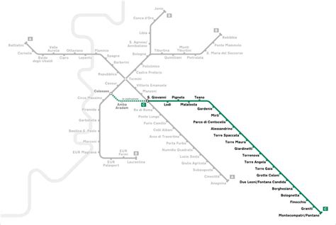Rome Metro Line C Map Map Of Rome Metro Line C Lazio Italy