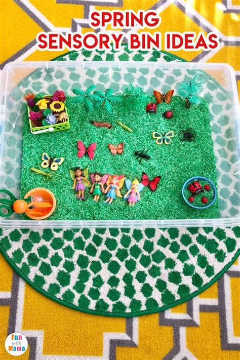 Spring Theme Sensory Bins + Table Ideas - Fun with Mama