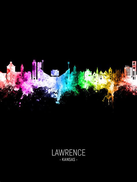 Lawrence Kansas Skyline 00 Digital Art By Michael Tompsett Fine Art