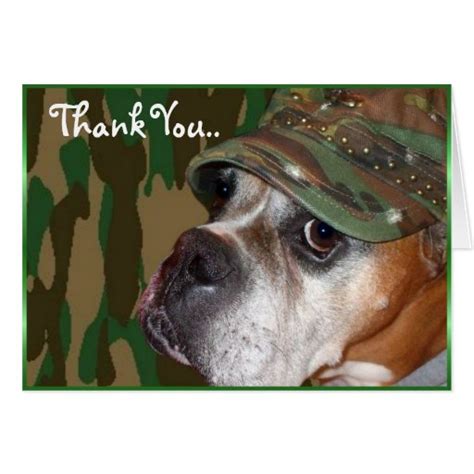 Thank You Military Boxer Dog Greeting Card Zazzle