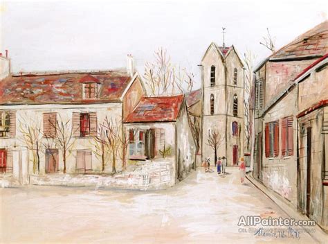 Maurice Utrillo Church Plaza Oil Painting Reproductions For Sale