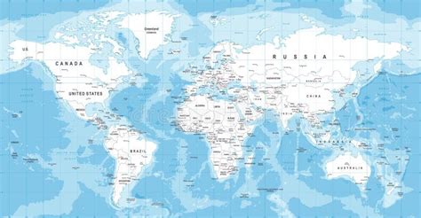 World Map Vector Detailed Illustration Of Worldmap Stock Illustration