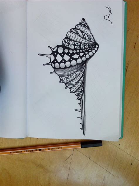 Zentangle Seashell Zentangle Patterns Zentangle Drawings Tangle Art
