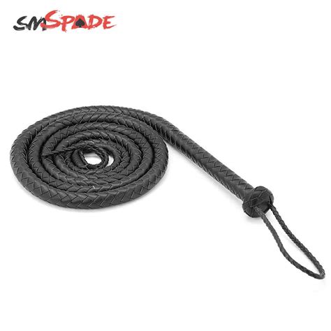 165cm Long Faux Leather Handmade Bullwhip Heavy Duty Riding Whip Red