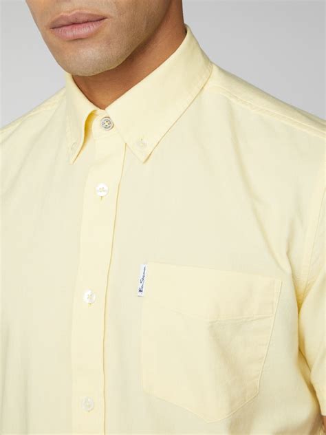 Mens Yellow Signature Short Sleeve Oxford Shirt Ben Sherman Uk