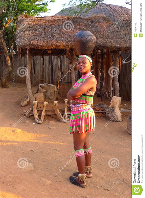 Zulu Women In Traditional Closes In Shakaland Zulu Village South