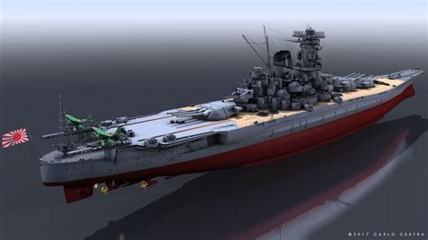 Artstation Battleship Musashi Game Assets