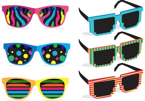 colorful 80 s sunglasses vectors 91986 vector art at vecteezy