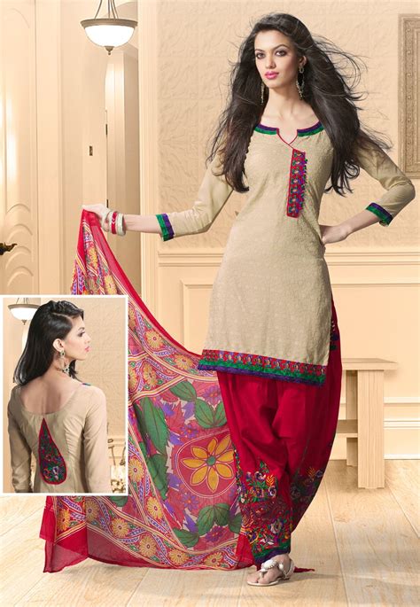 Beige Cotton Salwar Kameez Online Shopping Kff47 Dress Neck Designs Kurti Neck Designs Fashion