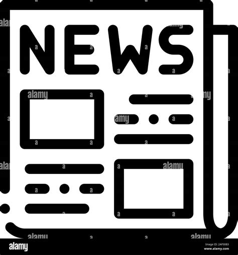 News Newspaper Icon Vector Outline Illustration Stock Vector Image
