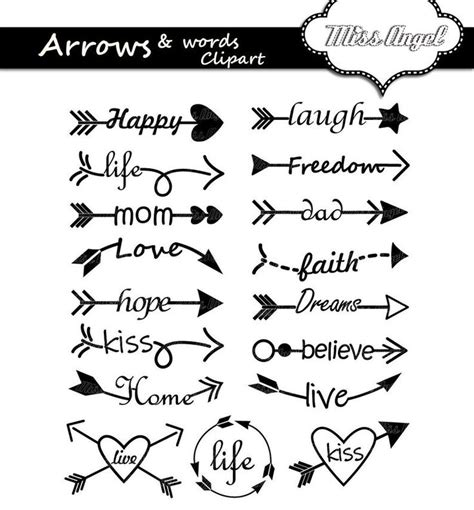 Arrows Words Clipart Arrow Words Clip Art 17 Digital Arrows With