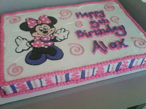 Minnie Mouse Themed Sheet Cake Mini Mouse Birthday Party Ideas Minnie Mouse Party Birthday