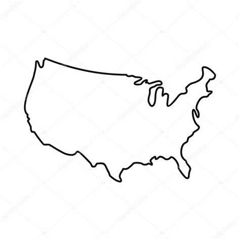 Usa Map Icon Outline Style Stock Vector Image By ©ylivdesign 114052514