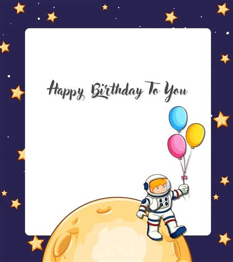 Premium Vector Happy Birthday Space Card
