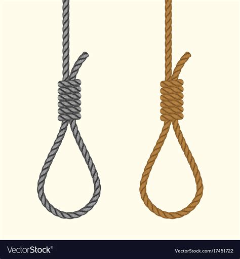 Rope Hanging Loop Noose With Hangmans Knot Vector Image
