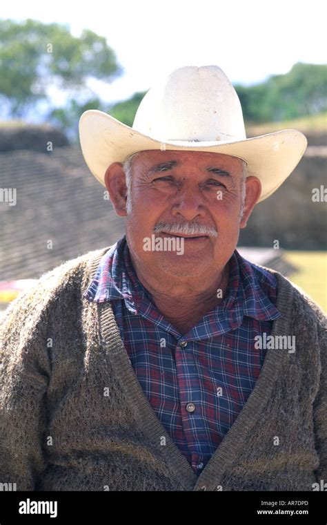 Mexican Man With Cowboy Hat Portrait In Oaxaca Mexico Stock Photo Alamy