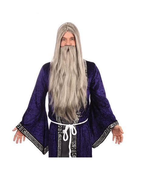 Wizard Wig And Long Beard Grey Costumes R Us Fancy Dress