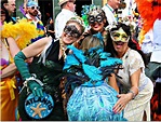 Colorful Mardi Gras Ladies in New Orleans