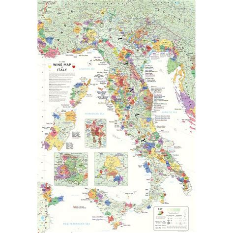 De Longs Wine Map Of Italy 24 X 36 Etsy Uk