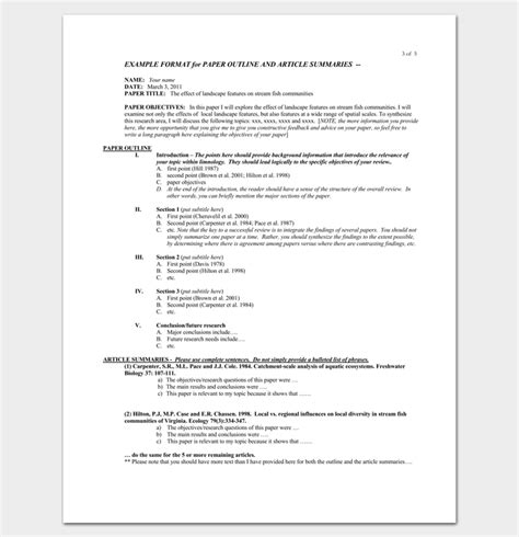 Critique papers summarize and judge the book, journal article, and artwork, among other sources. Literature Review Outline Template - 20+ Formats, Examples ...