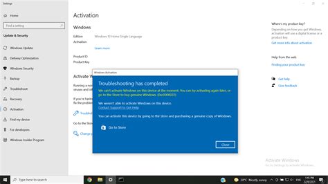 Windows 10 Activation Error 0xc0000022 Microsoft Community