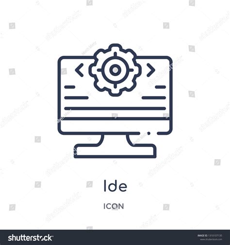 Ide Icon Technology Outline Collection Thin Stock Vector Royalty Free