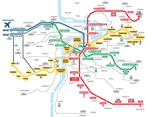 Схема метро Праги Обучение и жизнь в Чехии