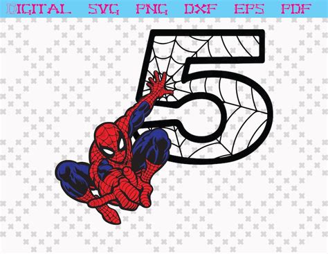 Marvel Spider-Man SVG Spider-Man Swinging 5th Birthday Svg | Etsy