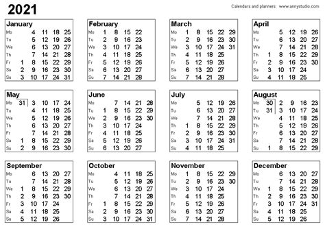 Free printable in pdf format. 2021 Calendar With Weeks | Qualads