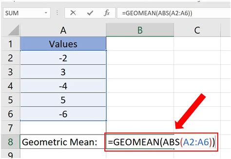 How To Calculate Geometric Mean In Excel With Negative Numbers Spreadcheaters