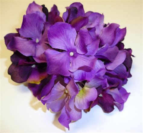 silk flowers one purple hydrangea bunch 42 by blissfulsilks