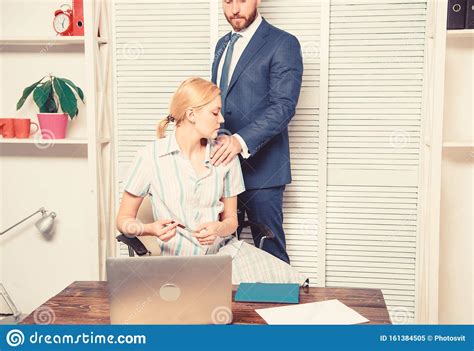 Girl Indecent Behavior Abusive Boss Sexual Harassment In Business Office Stock Image Image