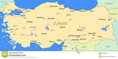 In tegenstelling tot de meeste andere kaarten beschikt een. Gedetailleerde Kaart Van Turkije Vector Illustratie ...