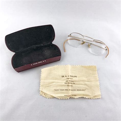vintage eyeglasses with case vintage spectacles wire rim hard shell case 10 12k gold frame
