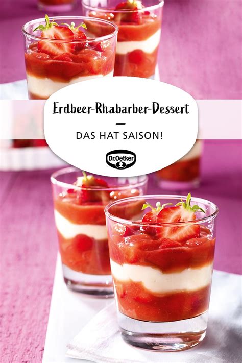 Erdbeer-Rhabarber-Dessert | Rezept | Rhabarber dessert, Dessert rezepte einfach, Erdbeer dessert