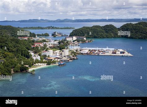 Palau Island Koror Town View Sea Stock Photo Alamy