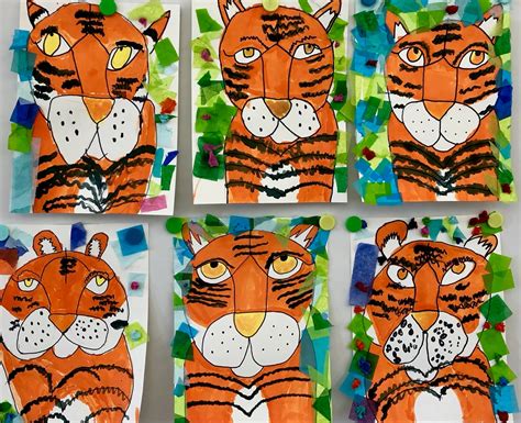 Kathys Art Project Ideas Tiger In The Jungle Inspired By Henri Rousseau