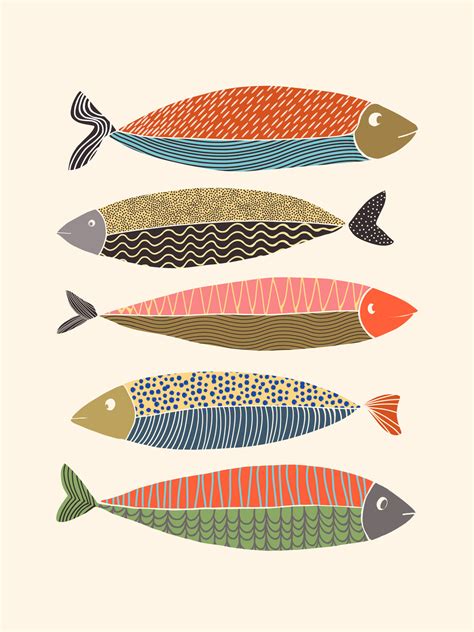 Künstlerische Illustration Fish Collection Europosters