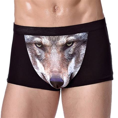1pc Male Cotton Wolf Underwear Boxer Shorts Pouch Bulge Sexy Boxershorts Breathable Boxers