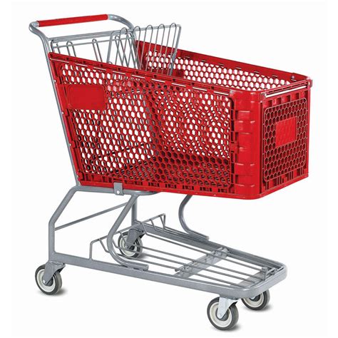 Plastic Shopping Cart With Oval Tubing Frame