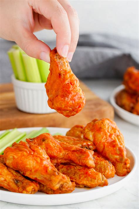 The basic components of buffalo wing sauce are hot sauce and butter. Buffalo Wings - Easy Peasy Meals
