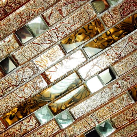 Bathroom wall stencils a herringbone brick stenciled bathroom. Retro Golden - 3-Dimensional Mosaic Decorative Wall Tile(2PC)