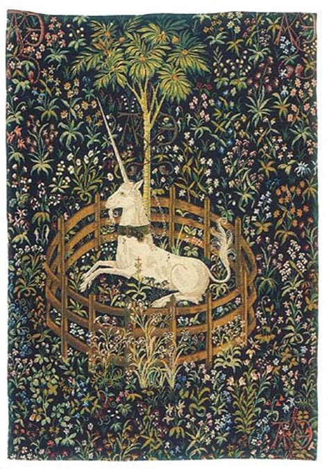 Captive Unicorn Tapestry The Hunt Of The Unicorn Tapestries