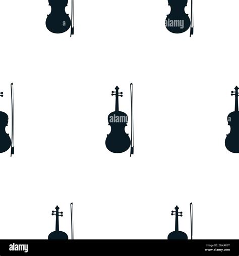 Seamless Pattern Of Silhouette Violins On White Background Icon