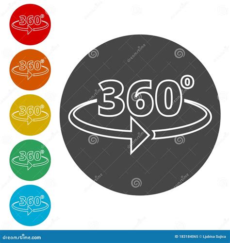 360 Degrees Icon Stock Vector Illustration Of Graphic 183184065